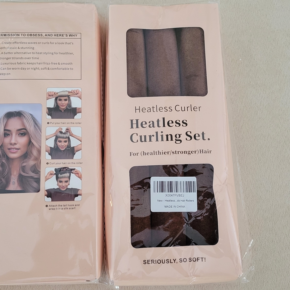 2 Heatless Hair Curling Sets in Brown